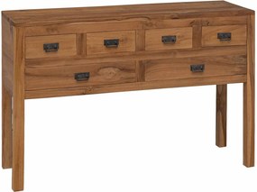 vidaXL Πλαϊνό γραφείο Φυσικό 110 x 35 x 75,5 εκ Στερεό Ξύλο Τίκ