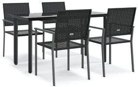 vidaXL Σετ Τραπεζαρίας Κήπου 5 Τεμαχίων από Συνθετικό Ρατάν / Ατσάλι