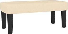 vidaXL Κρεβάτι Boxspring με Στρώμα Κρεμ 90x200 εκ.Υφασμάτινο