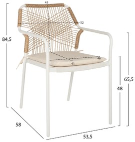 ΠΟΛΥΘΡΟΝΑ ΑΛΟΥΜΙΝΙΟΥ TROTTER HM5865.12 ΛΕΥΚΟΣ ΣΚΕΛΕΤΟΣ ΜΕ WICKER ΜΠΕΖ &amp; ΕΚΡΟΥ ΜΑΞΙΛΑΡΙ