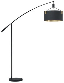 Φωτιστικό Δαπέδου Tortola 1 39966 183x45x203cm 3xE27 40W Black-Brass Eglo Steel,Fabric