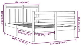 vidaXL Πλαίσιο Κρεβατιού Λευκό 120 x 200 εκ. από Μασίφ Ξύλο