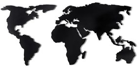 Διακοσμητικό τοίχου World Map Megapap μεταλλικό χρώμα μαύρο 120x60εκ.-GP052-0088