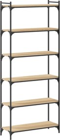 vidaXL Βιβλιοθήκη 6 Επιπέδων Sonoma Δρυς 80x30x188 εκ. Επεξεργ. Ξύλο
