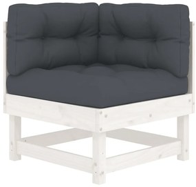 vidaXL Σαλόνι Κήπου Σετ 8 Τεμαχίων Λευκό από Μασίφ Ξύλο με Μαξιλάρια