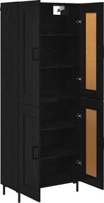 vidaXL Highboard 2 pcs Μαύρη Οξυά Επεξεργασμένο ξύλο