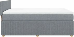 vidaXL Κρεβάτι Boxspring με Στρώμα Ανοιχτό Γκρι 140x200 εκ. Υφασμάτινο