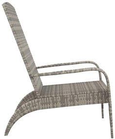 vidaXL Πολυθρόνα Κήπου Adirondack Γκρι από Συνθετικό Ρατάν