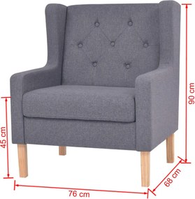 vidaXL Πολυθρόνα Γκρι Υφασμάτινη