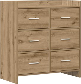 vidaXL Πλαϊνό γραφείο Artisan Δρυς 75 x 33 x 80 εκ Επεξεργασμένο Ξύλο
