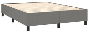 ΚΡΕΒΑΤΙ BOXSPRING ΜΕ ΣΤΡΩΜΑ &amp; LED ΣΚ.ΓΚΡΙ 140X190ΕΚ. ΥΦΑΣΜΑΤΙΝΟ 3138630