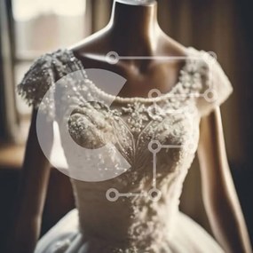 Σετ των 2 Intra Συλλεκτικό Ξύλινο Παζλ Plywood 4mm - Κομψό λευκό νυφικό Σε Ξύλινο Κουτί - Διαστάσεις: 10x10 cm – 25 κομμάτια