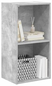 vidaXL Βιβλιοθήκη με 2 Ράφια Γκρι Σκυροδεμ. 40x30x76,5 εκ. Μοριοσανίδα
