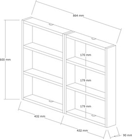 Ράφι Τοίχου Λευκό EFRE 84.6x9x60