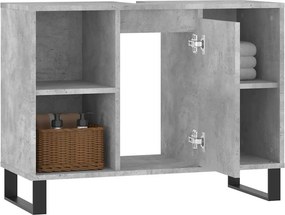 vidaXL Ντουλάπι Μπάνιου Γκρι Σκυροδέματος 80x33x60 εκ. Επεξ. Ξύλο