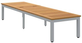 vidaXL Ξαπλώστρα Γκρι, Διαστάσεις 200x55x35 εκ, από Στερεό Ξύλο Ακακίας