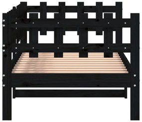 vidaXL Καναπές Κρεβάτι Μαύρος 90 x 190 εκ. από Μασίφ Ξύλο Πεύκου