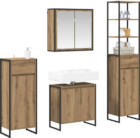 vidaXL Σετ Επίπλων Μπάνιου με συρτάρι Artisan Oak Επεξεργασμένο ξύλο