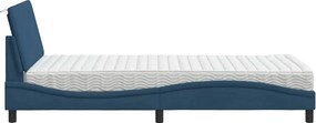 vidaXL Κρεβάτι με Στρώμα Hanko Μπλε 100 x 200 εκ. Υφασμάτινο