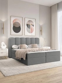 Επενδυμένο Κρεβάτι Softi I-Γκρι-140 x 200
