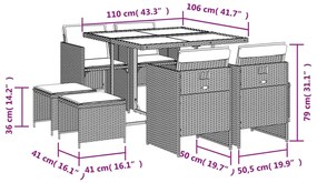 ΣΕΤ ΤΡΑΠΕΖΑΡΙΑΣ ΚΗΠΟΥ 9 ΤΕΜ. ΚΑΦΕ ΣΥΝΘΕΤΙΚΟ ΡΑΤΑΝ ΜΕ ΜΑΞΙΛΑΡΙΑ 3277724