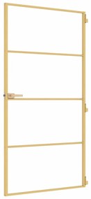 vidaXL Εσωτερική Πόρτα Χρυσή 102,5x201,5 εκ. Ψημένο Γυαλί &amp; Αλουμίνιο
