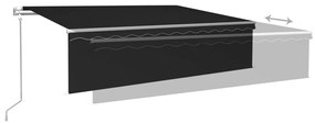 vidaXL Τέντα Συρόμενη Αυτόματη με Σκίαστρο Ανθρακί 6 x 3 μ.