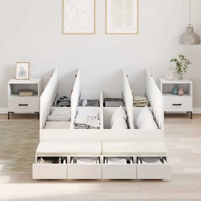 vidaXL Κρεβάτι με αποθηκευτικό χώρο Λευκό 236.5 x 120 x 31.5 εκατοστά