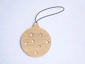 Intra απο ξύλο plywood 3mm-4mm πάχος – Χριστουγεννιάτικο στολίδι με αστέρια και κύκλους 25x30 cm INTRAVECTRY-MY543790