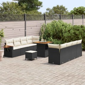 vidaXL Σετ Καναπέ Κήπου 11 pcs Μαύρο συνθετικό ρατάν