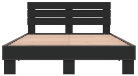 vidaXL Πλαίσιο Κρεβατιού Μαύρο 120x200 εκ. Επεξ. Ξύλο & Μέταλλο