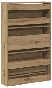 vidaXL Ντουλάπα Παπουτσιών Καρυδιά 80x21x125,5 εκ Επεξεργασμένο Ξύλο
