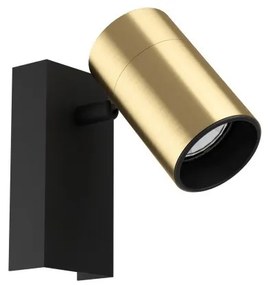 Σποτ Φωτιστικό Τοίχου 1xGU10 LED Ορείχαλκος Βάση Μαύρη Κινητό Cumaribo 390089 Eglo-390082-Ορείχαλκος 390082