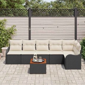 vidaXL Σετ Καναπέ Κήπου 7 pcs Μαύρος, λευκός