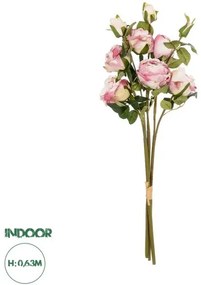 Artificial Garden DUSTY PINK ROSE BOUQUET 21083 Τεχνητό Διακοσμητικό Μπουκέτο Τριαντάφυλλα Ανοιχτό Ροζ Y63cm Globostar-21083-Ροζ 21083