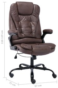 vidaXL Πολυθρόνα Γραφείου Σκούρο Καφέ από Γνήσιο Δέρμα