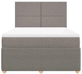 vidaXL Κρεβάτι Boxspring με Στρώμα Taupe 160x200 εκ. Υφασμάτινο