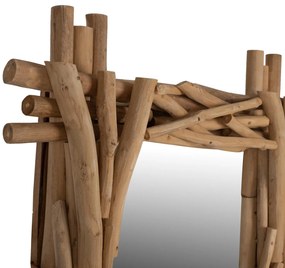 Καθρέπτης Τοίχου από Μασίφ Ξύλο ΤΕΑΚ Φυσικό 100x7x80Y εκ. 100x7x80 εκ.