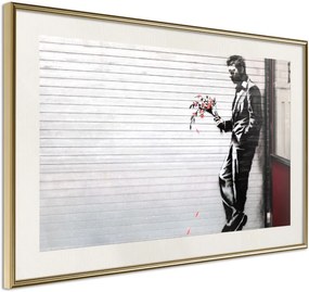 Αφίσα - Banksy: Waiting in Vain - 30x20 - Χρυσό - Με πασπαρτού