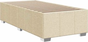 vidaXL Κρεβάτι Boxspring με Στρώμα Κρεμ 100 x 200 εκ. Υφασμάτινο