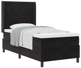 vidaXL Κρεβάτι με ελατήρια με κεφαλάρι Μαύρο 80 x 200 cm Βελούδο