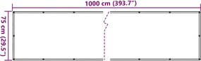 vidaXL Περίφραξη Μπαλκονιού Προστατευτική Γκρι 1000x75 εκ. από PVC