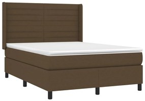 ΚΡΕΒΑΤΙ BOXSPRING ΜΕ ΣΤΡΩΜΑ &amp; LED ΣΚ.ΚΑΦΕ 140X190ΕΚ. ΥΦΑΣΜΑΤΙΝΟ 3138392