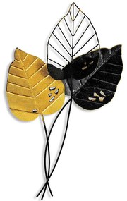 Διακοσμητικό Τοίχου Fall 930DYU1254 45x85cm Black-Gold Wallity Μέταλλο