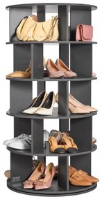VEVOR 5-Tier Rotating Shoe Rack Tower 360° Spinning Shoe Display Carousel Black
