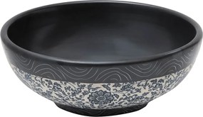 vidaXL Νιπτήρας Μαύρος και Μπλε Φ41 x 14 εκ. Κεραμικός
