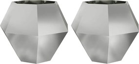 vidaXL Γλάστρα 2 τμχ. Ασημί 100 x 100 x 80 εκ Επικαλυμμένος Χάλυβας