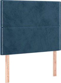 vidaXL Κρεβάτι Boxspring με Στρώμα Σκούρο Μπλε 80 x 200 εκ. Βελούδινο
