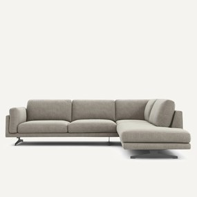 Γωνιακός καναπές με σεζλόνγκ από βελούδο chenille, César