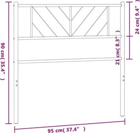 vidaXL Ανταλλακτικό κεφαλάρι Λευκό 90 εκ. Μεταλλικό